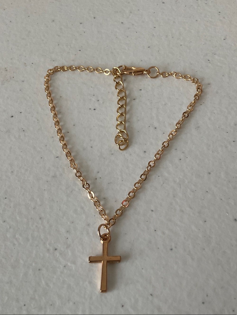 Gold Tone Cross Pendant Bracelet